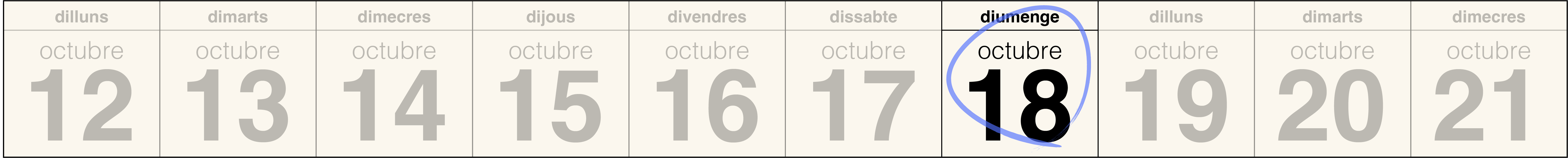 Calendari — 18 d'octubre de 2026